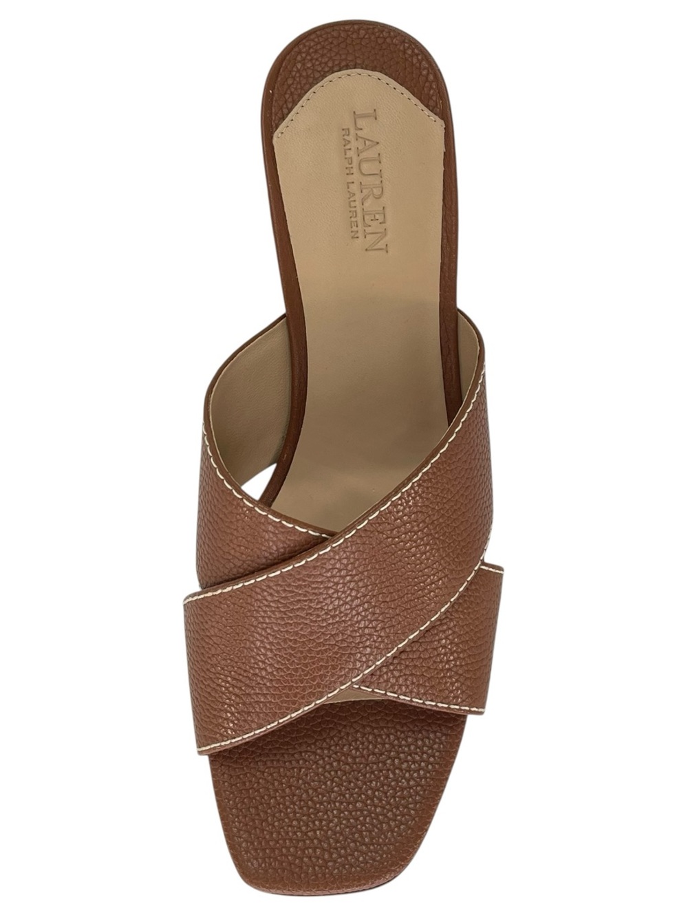Lauren Ralph Lauren Freddi Brown Leather Heeled Womens Sandals Size 8M - Picture 7 of 13